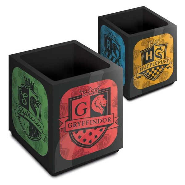 Wizarding World Harry Potter Bold Crests Square Pen Pot Organiser 9x10cm