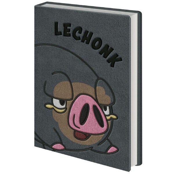 Pokemon LeChonk Plush Notebook Kids Writing/Drawing Stationery Grey 16x21cm