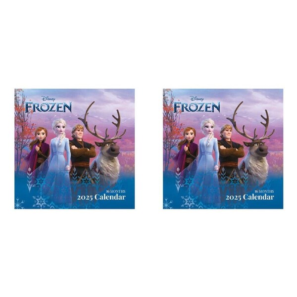 2PK Disney Frozen 2025 Square Wall Calendar 30x30cm Home/Room Hanging Decor