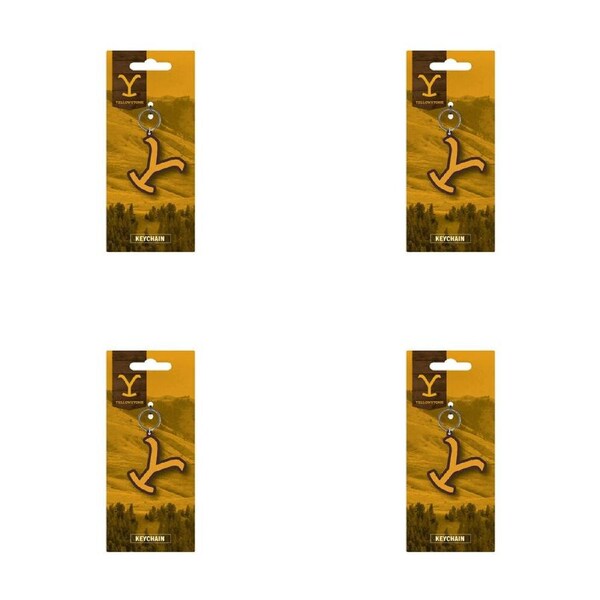 4PK Yellowstone Logo PVC Rubber Durable Keyring/Keychain 4x9cm Key Accessory