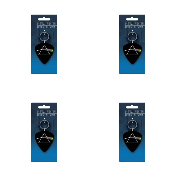 4PK Pink Floyd Plectrum PVC Rubber Durable Keyring/Keychain 4x9cm Key Accessory