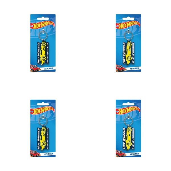 4PK Hot Wheels Since 1968 PVC Keyring Hanging Bag/Purse Keychain Accessory 4x9cm