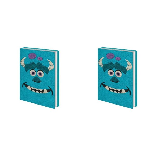 2PK Disney Monsters Inc Sulley Plush Notebook Writing Stationery Blue 16x21cm