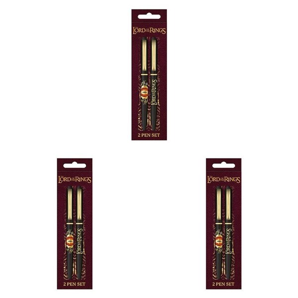 6pc Lord of the Rings Eye of Sauron Pen Set Writing Drawing Stationery Black