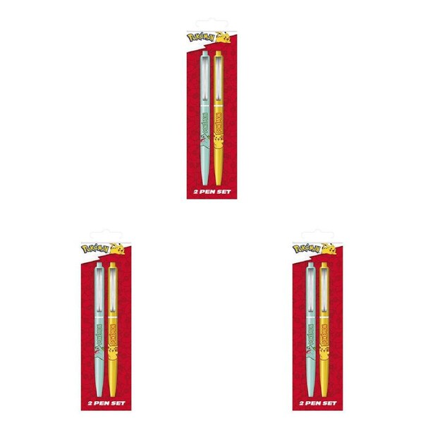 6pc Pokemon Writing Pen Set Kids Drawing Home/School Stationery Yellow/Blue