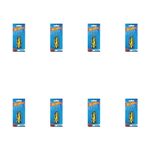 8PK Hot Wheels Since 1968 PVC Keyring Hanging Bag/Purse Keychain Accessory 4x9cm
