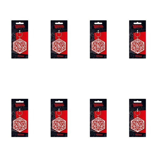 8PK Dungeons & Dragons Dice PVC Rubber Keyring/Keychain 4x9cm Key Accessory