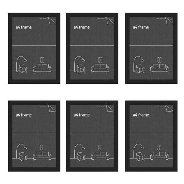6PK Impact Merch Classic Picture Frame Fits A4 Print 30x21cm Photo Holder Black