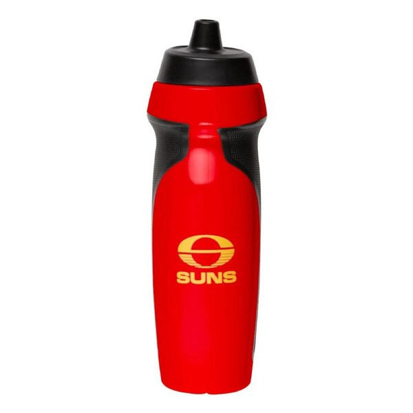 Gold Coast Suns AFL 2025 Sports Drink Water Bottle with Rubber Grip