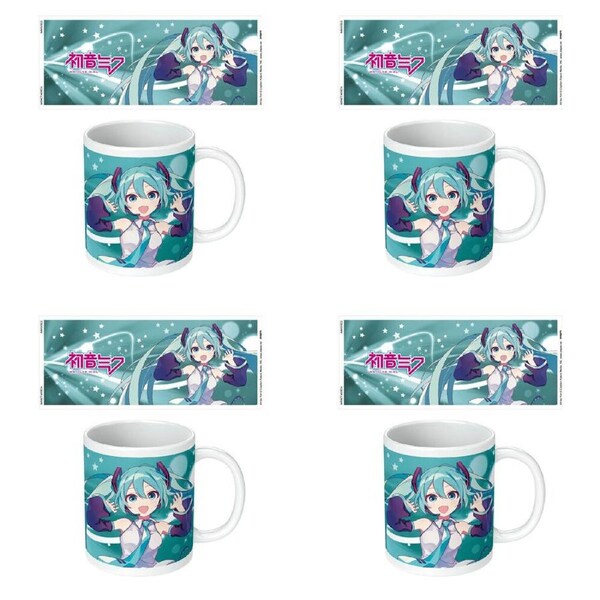 4PK Hatsune Miku Blue Ceramic Mug Coffee/Milk Drinking Cup Home Tableware 9x11cm