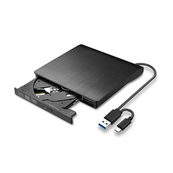 NewBee External USB 3.0 USB-A & UBC-C CD DVD Drive Optical, CD DVD +/-RW [NB-DVW-DUAHLSBK]