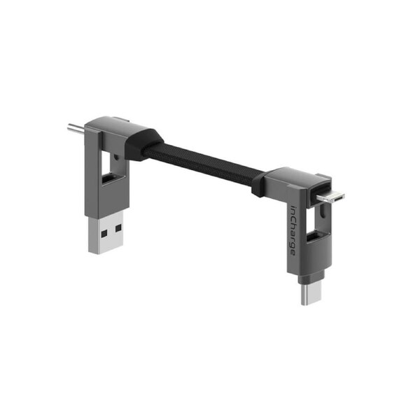 [SIX01R] Rolling Square inCharge 6 18W 6 in 1 Keyring Cable Mercury Grey