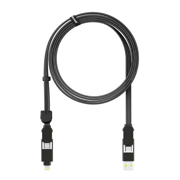 [XLM01R] Rolling Square inCharge XL 2m 100W 6 in 1 Travel Charging Cable Urban Black