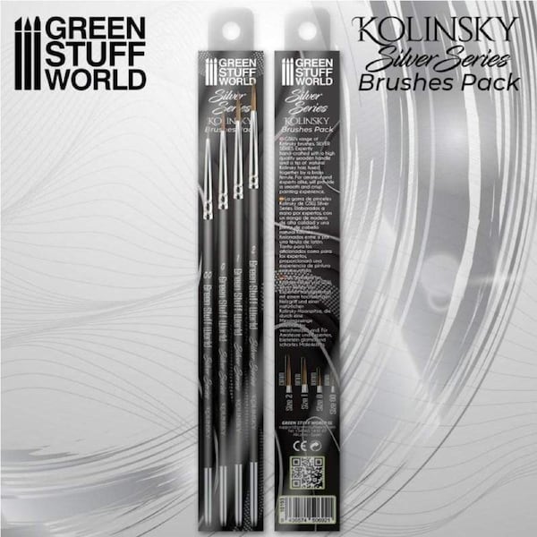 GSW - Kolinsky Brushes - Silver Series Set of 4