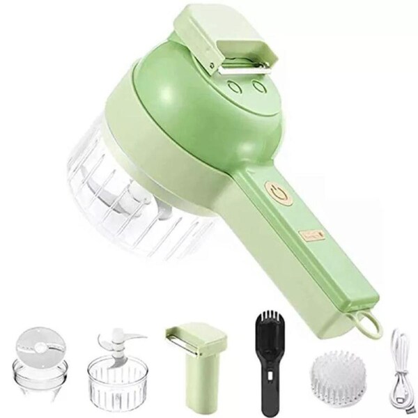 Vegetable Slicer Cutter Mini 4in1 Handheld Electric Food Chopper Grinder