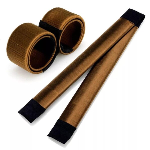 French Twist Band Maker Styling Donut Former Women's Magic Hair Bun Snap Coffee