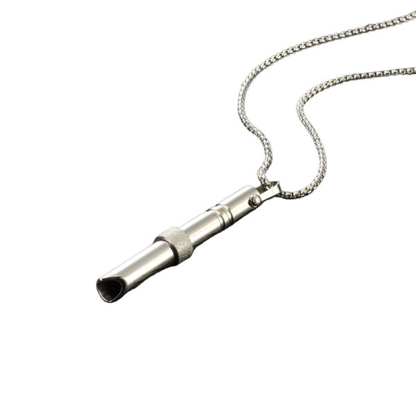 Breathing Necklace Meditation Anxiety Stress Relief Natural Calming Silver