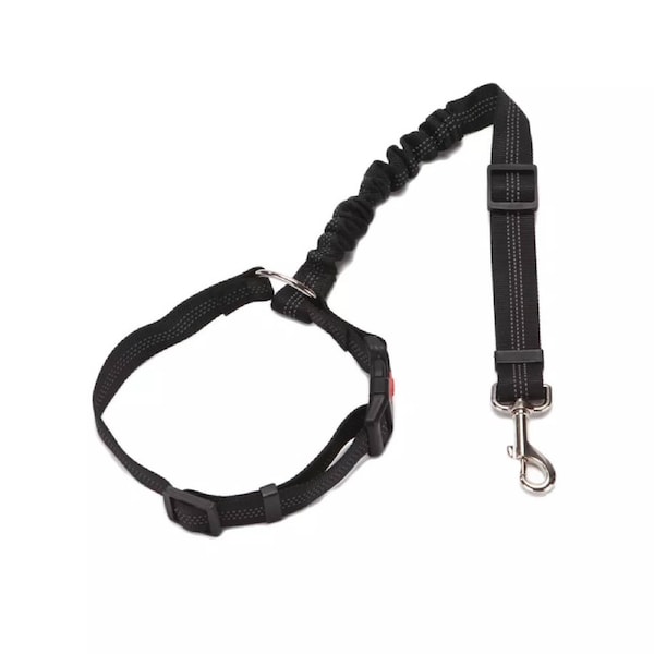 Black Lead Travel Harness Anti Shock Bungee Headrest Pet Dog Cat Car