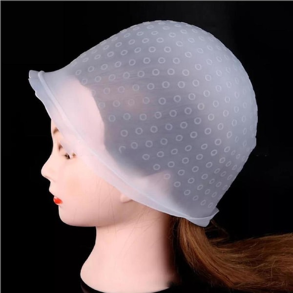1x Rubber Cap Streaking Hook Professional Reusable Hair Highlight Magic cap
