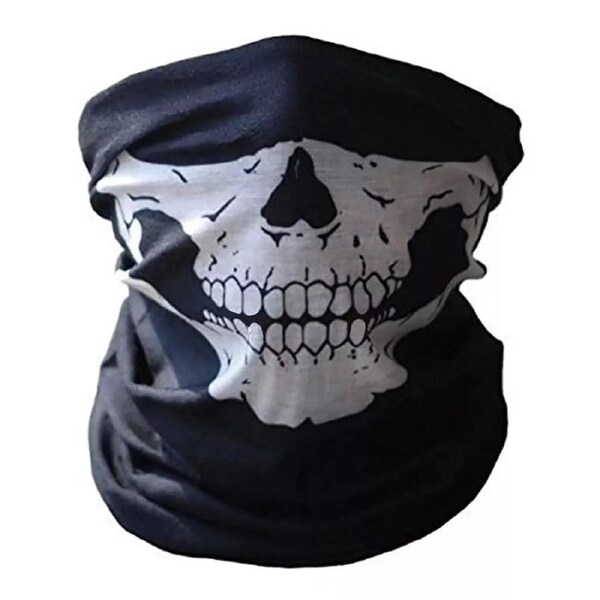 Fancy Dress Biker Costume Skeleton Ghost Skull Face Mask Biker Skull Neck Warmer
