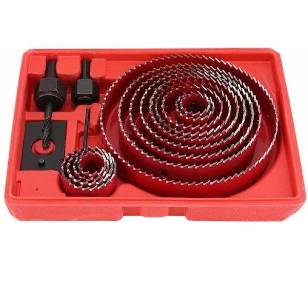 Woodworking Tool Metal Timber Wood Sheet 17x Hole Saw Drill Bit Kit Set Holesaw
