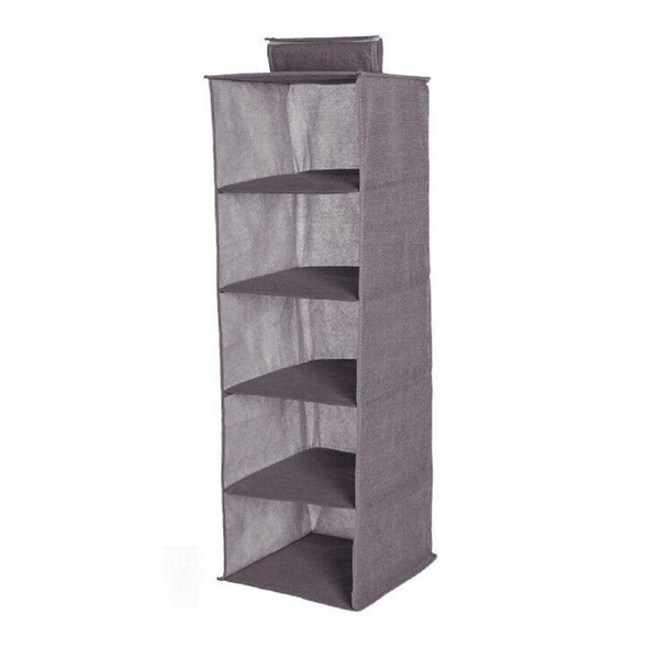 Tidy Clothes Storage 5 Layer Hanging Wardrove Organizer Shoe Garment Shelves