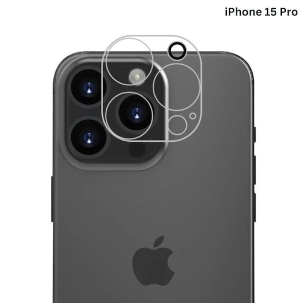 iPhone 15 Pro Screen Protector Clear Camera Lens Tempered Glass