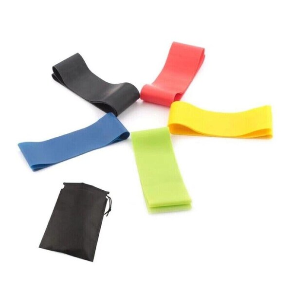 Yoga Stretch Straps 5pcs Resistance Bands Heavy Strength Exercise Crossfit Power