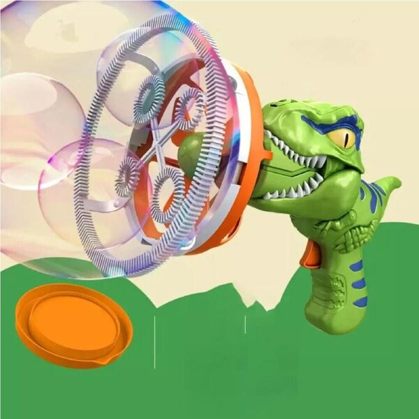 Bubble Toy Machine Outdoor Automatic Blower Dinosaur Bubble Gun Green