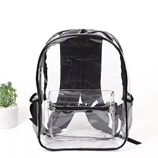Travel Shoulder Bag Clear PVC Strap Book Bag Transparent School Backpack Bag