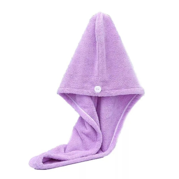 Purple Spa Cap Soft Wrap Fast Hat Quick Dry Hair Towel Drying Turban Bath Towel