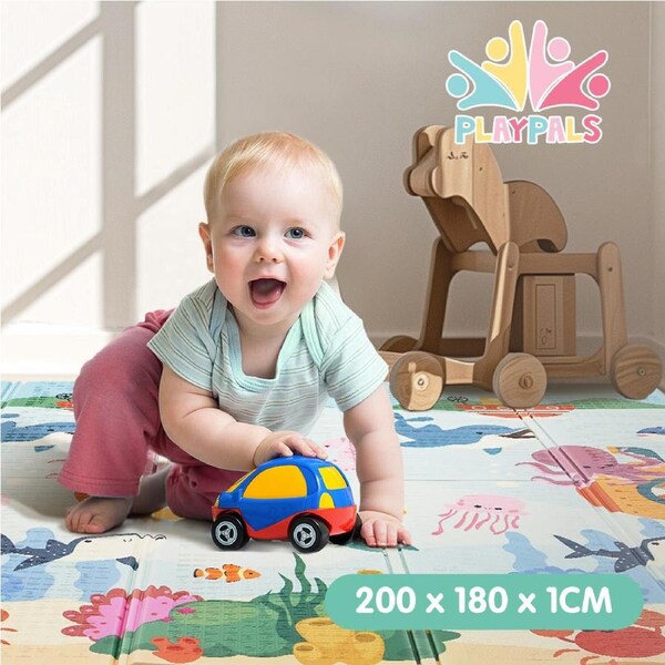Playpals Kid Play Mat Baby Crawling Double foldable Pad XPE Foam Non-slip Carpet