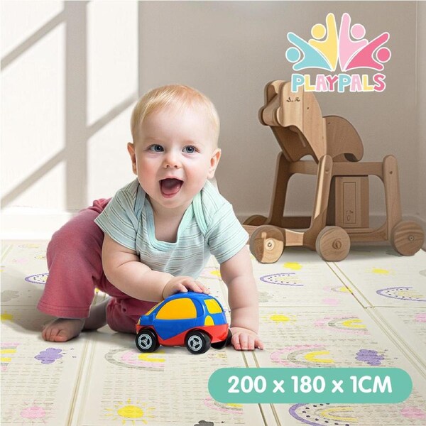 Playpals Kid Play Mat Baby Crawling Double foldable Pad XPE Foam Non-slip Carpet
