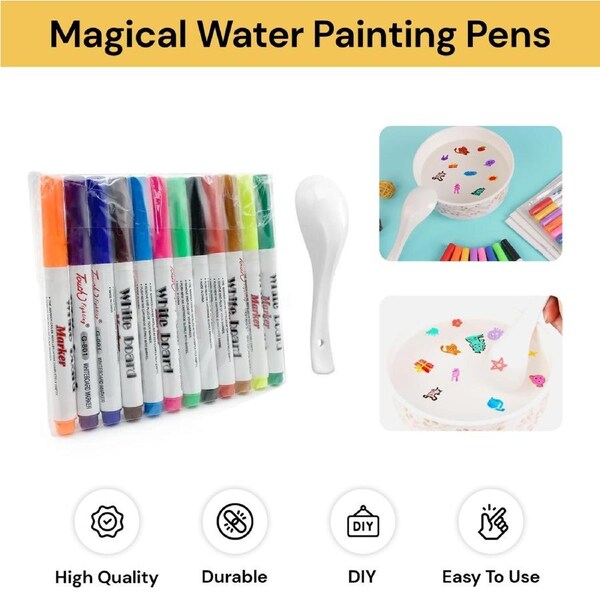 12PCs Magical Water Painting Pens With Spoon