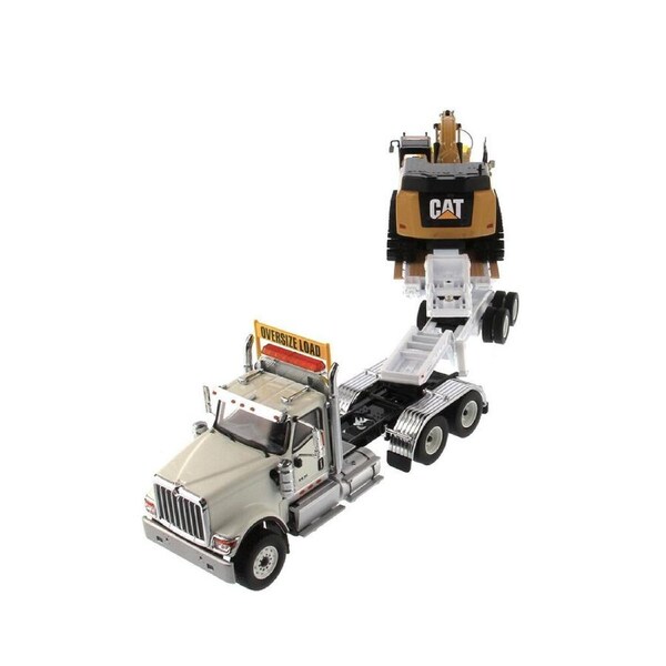 Diecast Masters 1:50 International HX520 Tandem Tractor W/ Trailer & Excavator