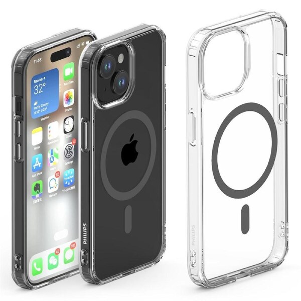 Philips Magnetic Case for iPhone 15 Ultra Crystal Clear with MagSafe Phone Cover Case DLK6116TG