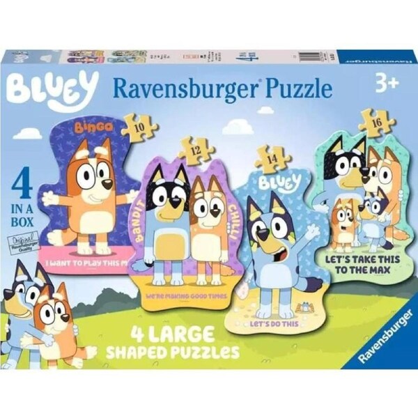 Bluey Lets Do This! 4 Puzzle Pack (10pc 12pc 14pc 16pc) Ravensburger