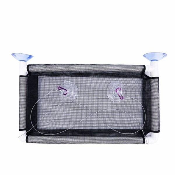 Cat Window Bed Suction Cup Hammock Black Breathable Hanging Seat 55x35cm