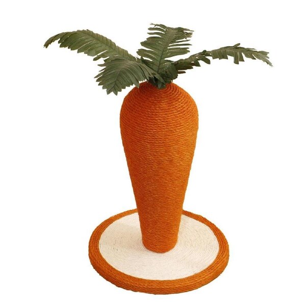 Carrot Cat Scratching Post Vertical Climbing Frame Interactive Toy for Cats