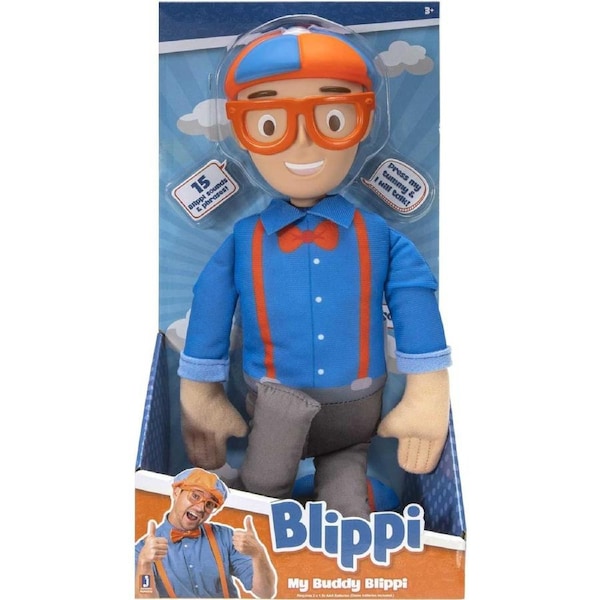 Jazwares Blippi Plush My Buddy Talking Blippi Doll 16 in 15 Phrases