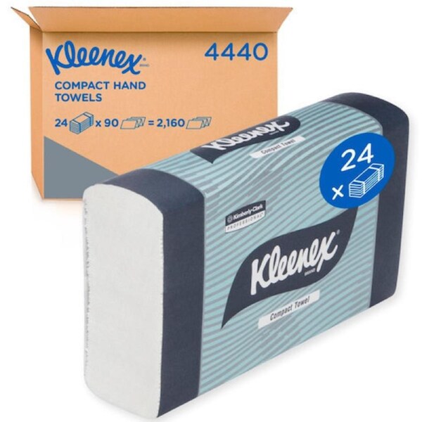 Kleenex Compact Paper Hand Towel 24 Packs x 90 Towels (4440)