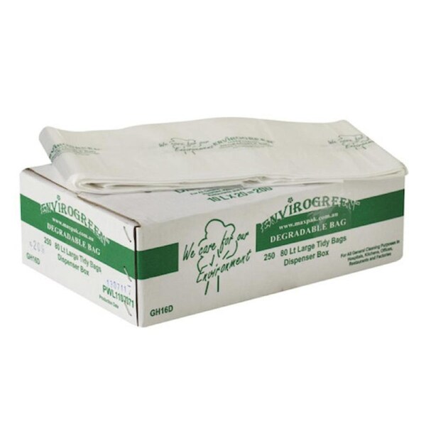 MaxValu Degradable 80 Litres Bin Liners Clear 250 Tidy Bags (GH16D)