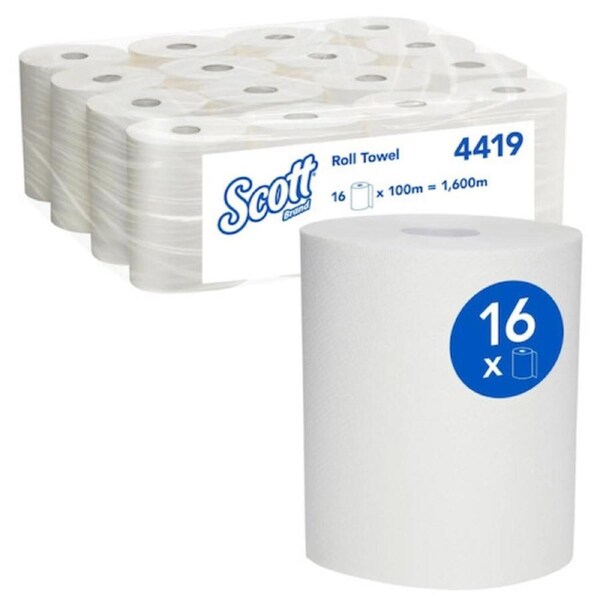 Scott Hand Towel Roll 100 Metres x 16 Rolls (4419)