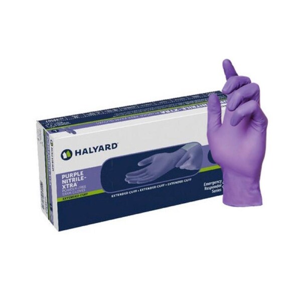 Halyard Purple Nitrile-Xtra High Risk Exam Gloves Medium (50602)