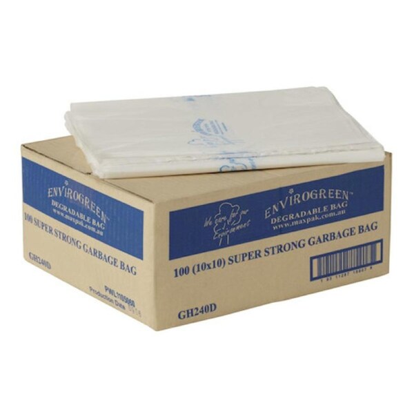 MaxValu Degradable 240 Litres Bin Liners Clear Strong Bags 100/ctn