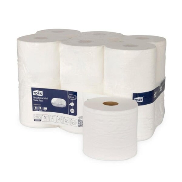 Tork SmartOne Mini Toilet Roll 2Ply Advanced T9 White 12 Rolls (193)