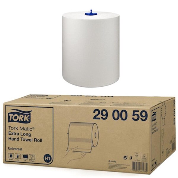 Tork Matic Extra Long Hand Towel Roll H1 System 6 Rolls (290059)