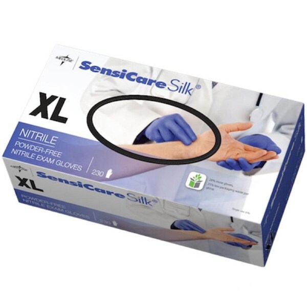 Medline SensiCare Silk Nitrile Exam Gloves 230 Gloves XL (SLK230XL)