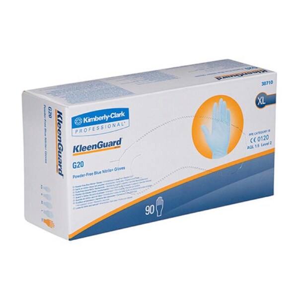 Kleenguard G20+ Blue Nitrile Gloves X-Large 90 Gloves (38710)