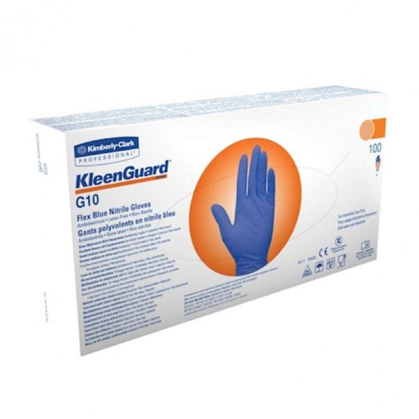 Kleenguard G10 Flex Blue Nitrile Gloves Small 100 Gloves (38519)